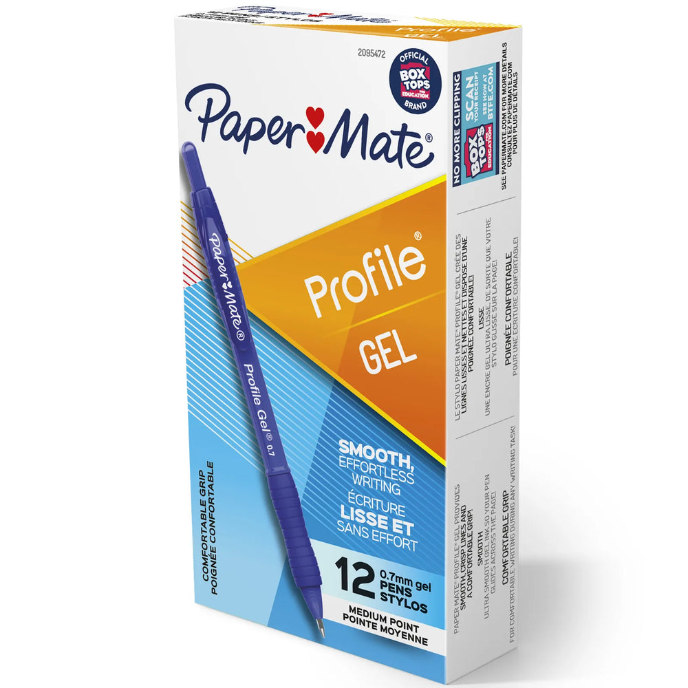 Paper Mate 2095472 Profile Retractable Gel Pen – 0.7mm Medium Point, Blue Ink