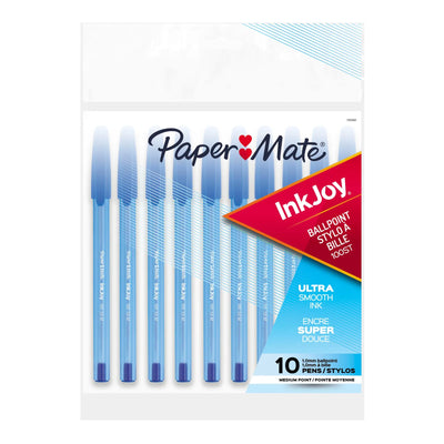 Paper Mate InkJoy 100ST Ballpoint Pens, Medium Point, Blue, 10 Count (1782969)
