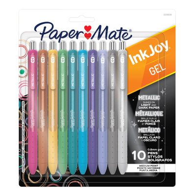 Paper Mate InkJoy Gel Pens Metallic Medium Point (0.8mm) Assorted Colours 10 Count (2208638)