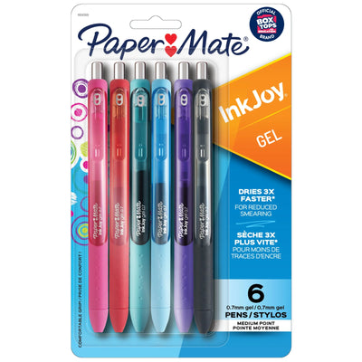 Paper Mate InkJoy Gel Pens, Medium Point (0.7 mm), Assorted Colours, 6 Count (1959309)