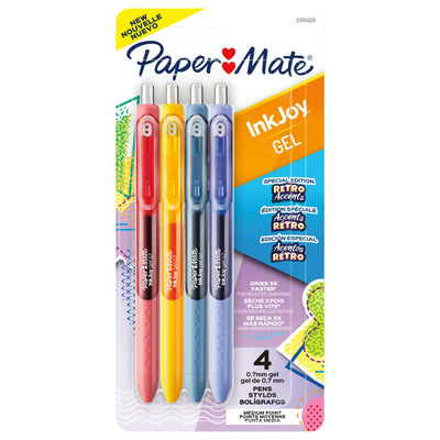 Paper Mate InkJoy Gel Pens, Retro Accent Colours, Medium Point, 4 Count (2205628)