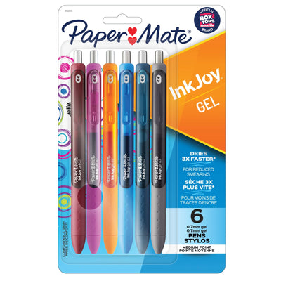 Paper Mate InkJoy Gel Pens, Medium Point (0.7 mm), Assorted Colours, 6 Count (2162815)