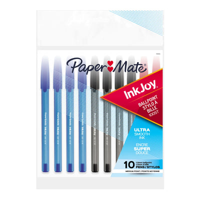 Paper Mate InkJoy 100ST Ballpoint Pens, Medium Point, Assorted Colours, 10 Count (1789656)
