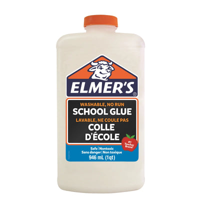 Elmer's Liquid School Glue, Clear, Washable, Great for Making Slime, 946 mL