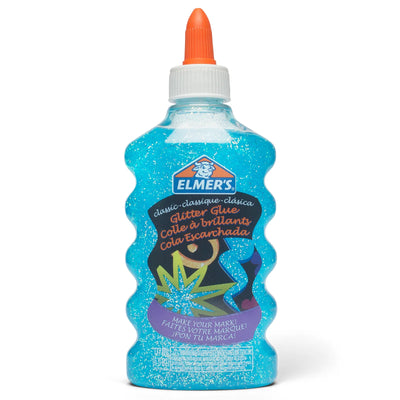 Colle scintillante liquide Elmer's, lavable, idéale pour faire du slime, bleu, 6 oz (177 mL)