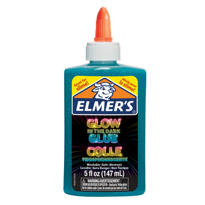 Elmer’s Glow-in-the-Dark Liquid Glue, Washable, Blue, Great for Making Slime, 147 mL
