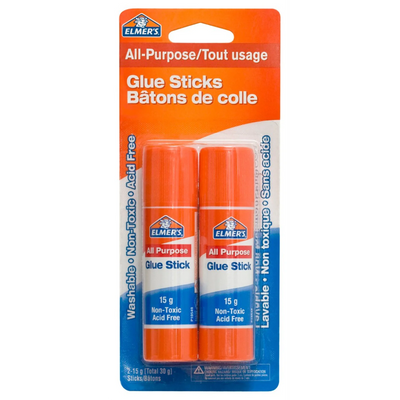 Elmer's All-Purpose Glue Sticks, Washable, 15g, 2 Count (60594Q)