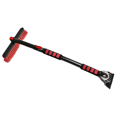 30"-50"/76cm-125cm Telescopic Snow Brush with Pivoting Head and Ice Scraper