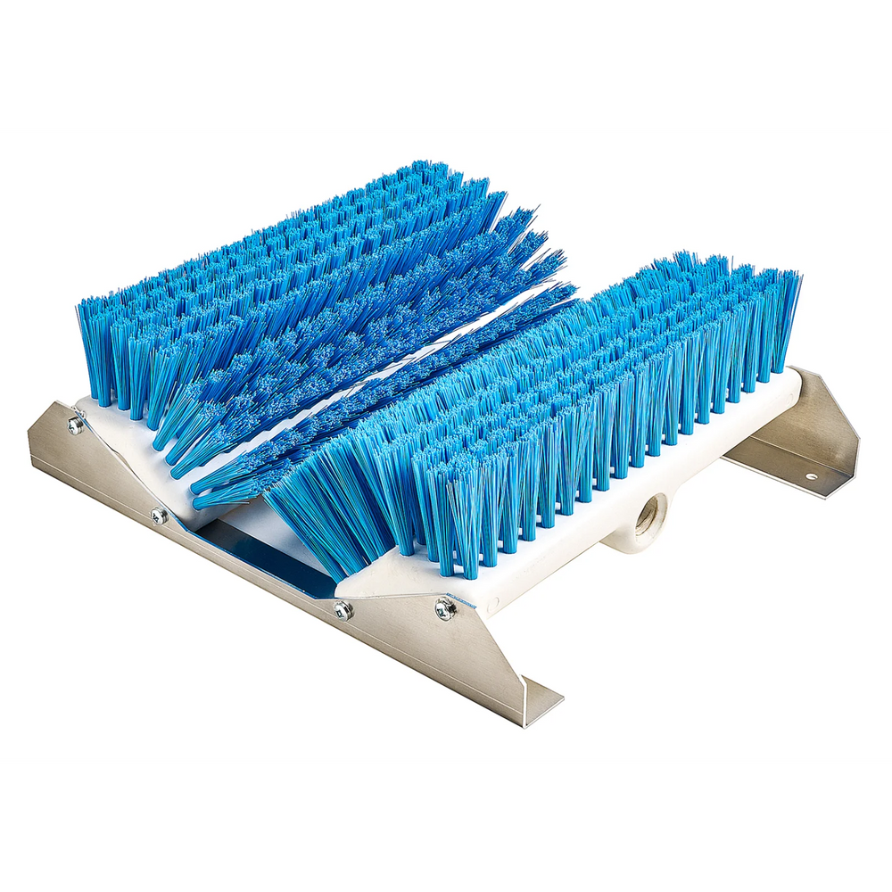 Boot Brush w Aluminum Mounting Bracket-Blue