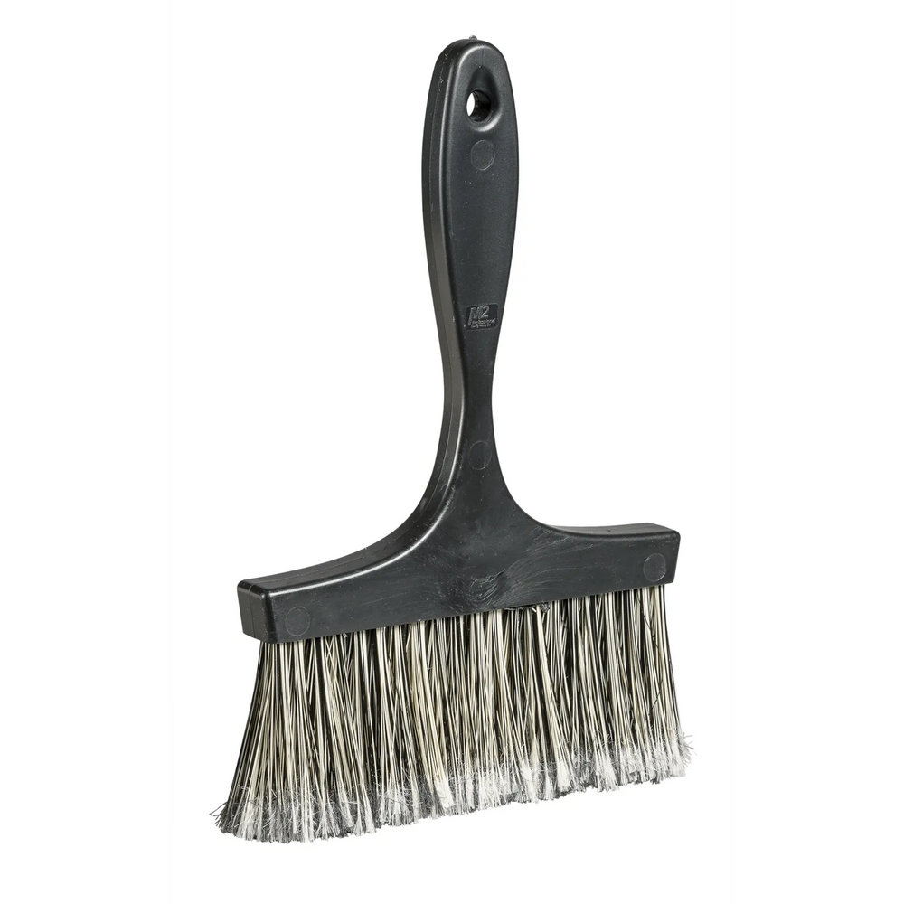 Kalsomine/Whitewash Brush With 2 row Plastic Block w Grey Fiber