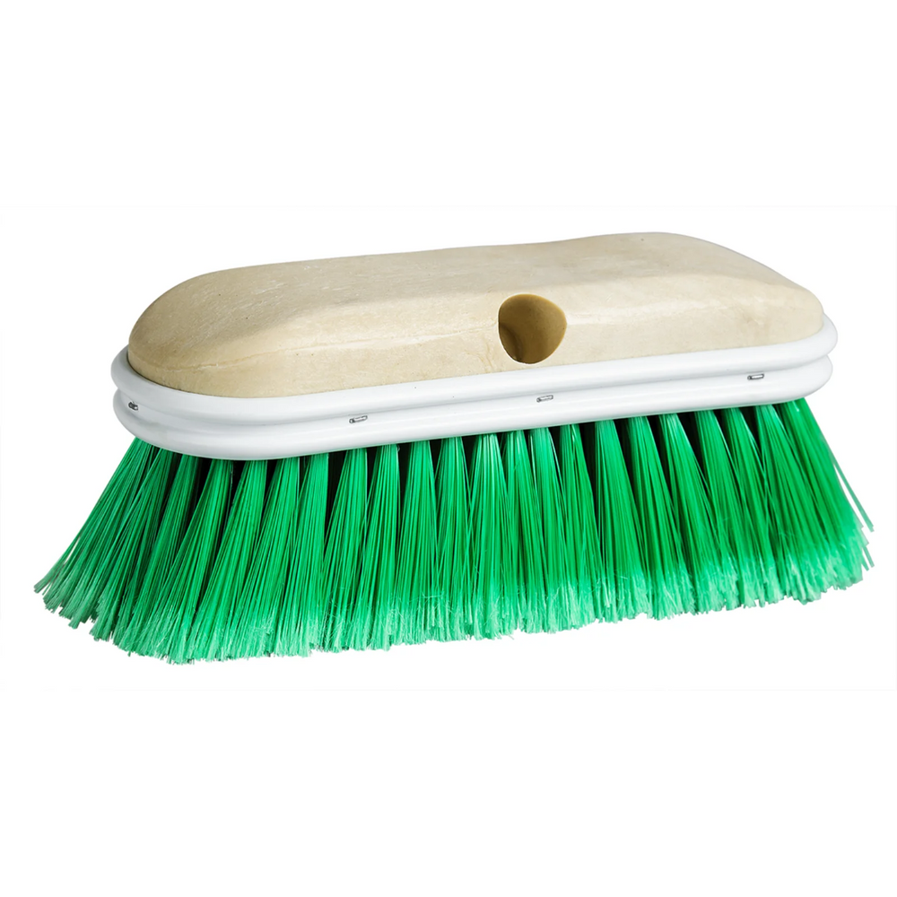 Car Truck Brush 10" Plastic Block With Bumper Green Flagged