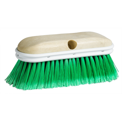 Car Truck Brush 10" Plastic Block With Bumper Green Flagged