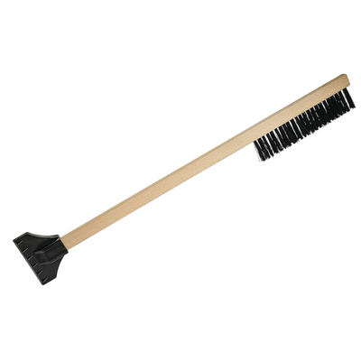 25"/64cm Wood Snow Brush with Ice Scraper