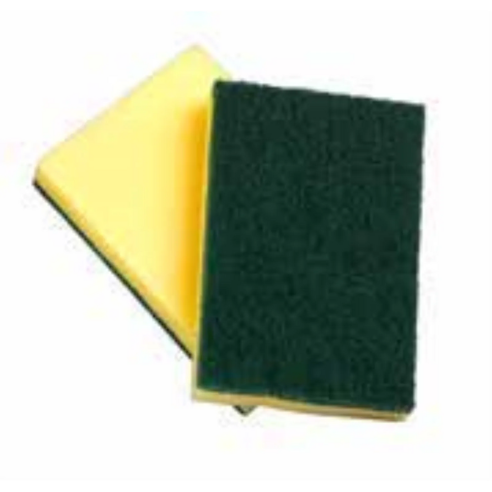 Foam Sponge with Scouring Pad-4”x 6”x 1”-Case Pk/5x10