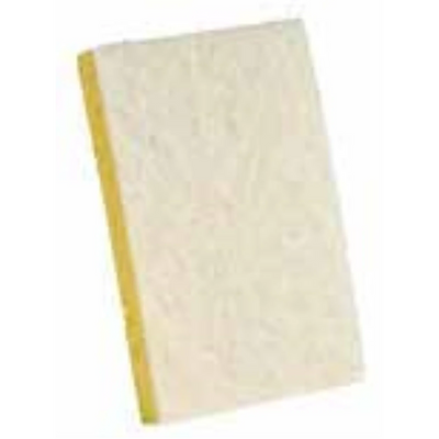 Cellulose sponge with Light duty scouring pad-4”x 6”x 0.875”- Case Pk/1x50 white/yellow