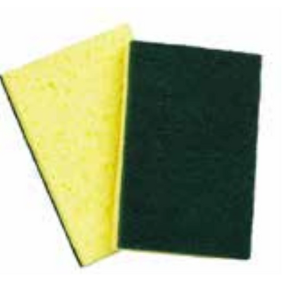 Cellulose sponge with scouring pad-4”x 6”x 0.875”-Case Pk/1x50