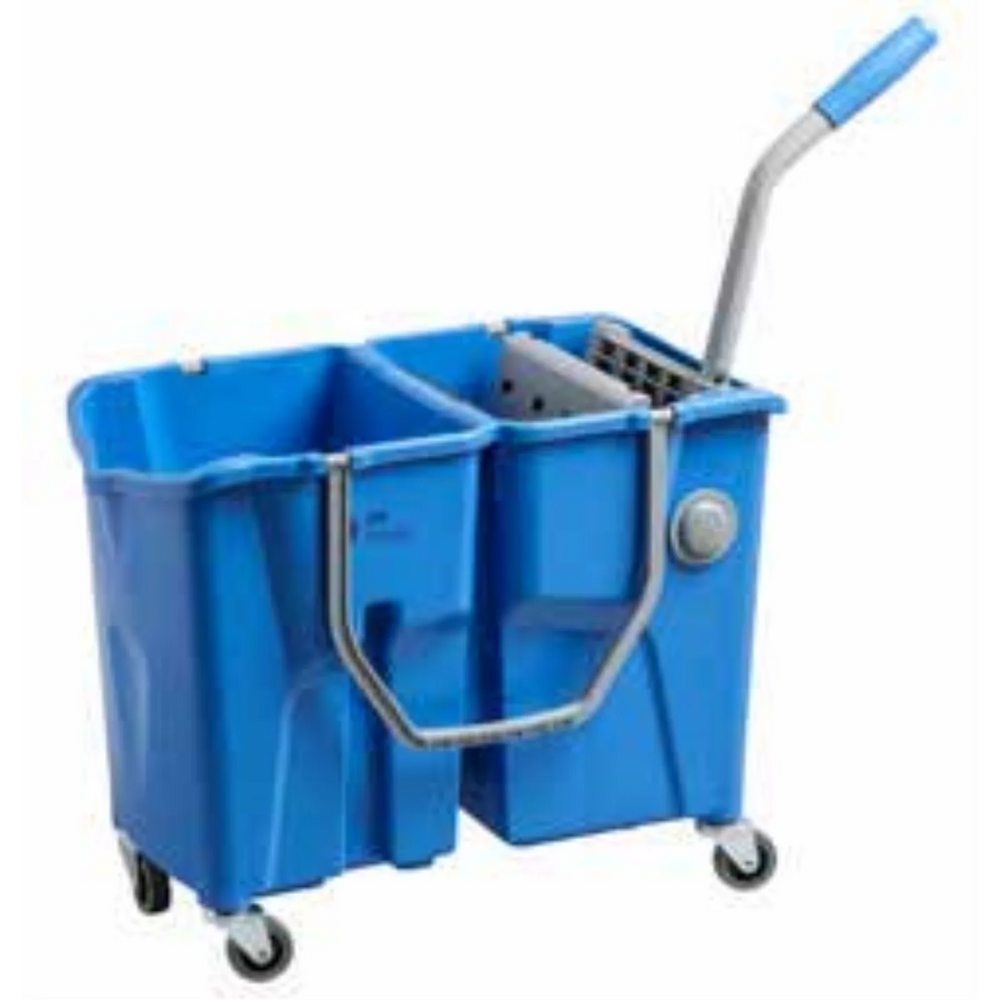 Double Bucket w/Drain /w Speed Wringer Blue