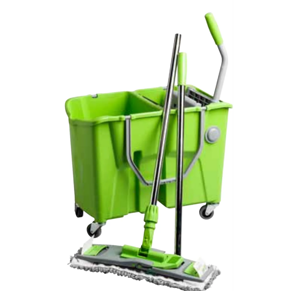 MicroFiber Starter Kit Incl(Double Bucket w/Drain /w Speed Wringer Incl frame handle and refill )