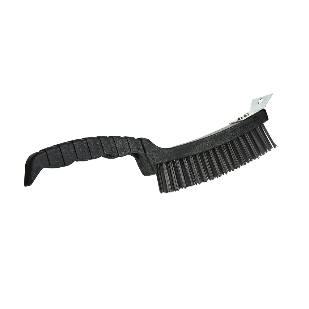 Plastic Handle Wire Scratch 4x17Row 30cm/12"-Black