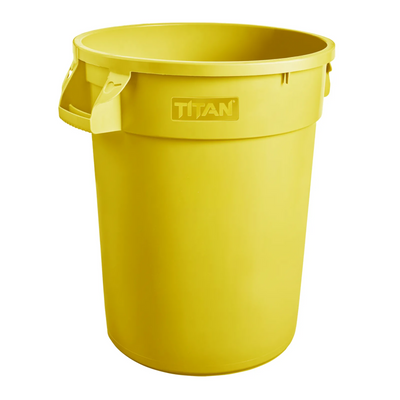 Heavy Duty 32 Gallon Garbage Container-Yellow(121L)
