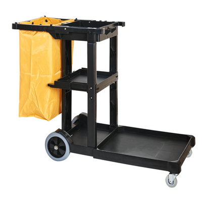 Extra Large Janitor Cart -Black w/Zipper bag