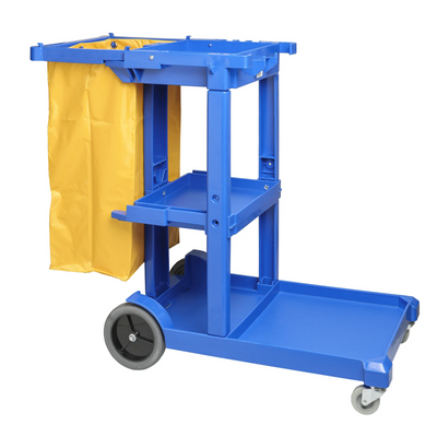 Large Janitors Cart-Blue with Zippered bag