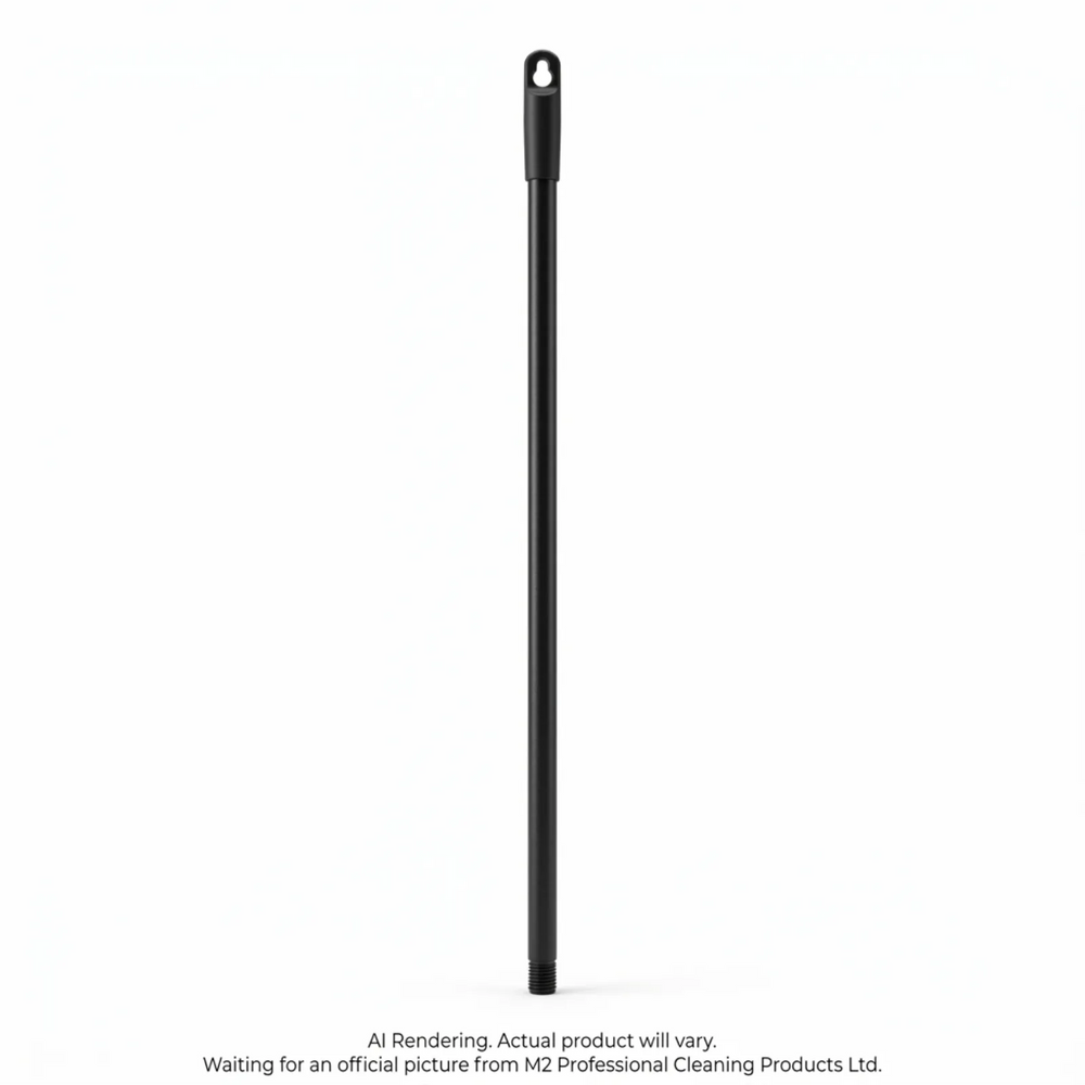Black Metal handle w/internal threaded tip and hanger cap 1"x60" Heavy Duty