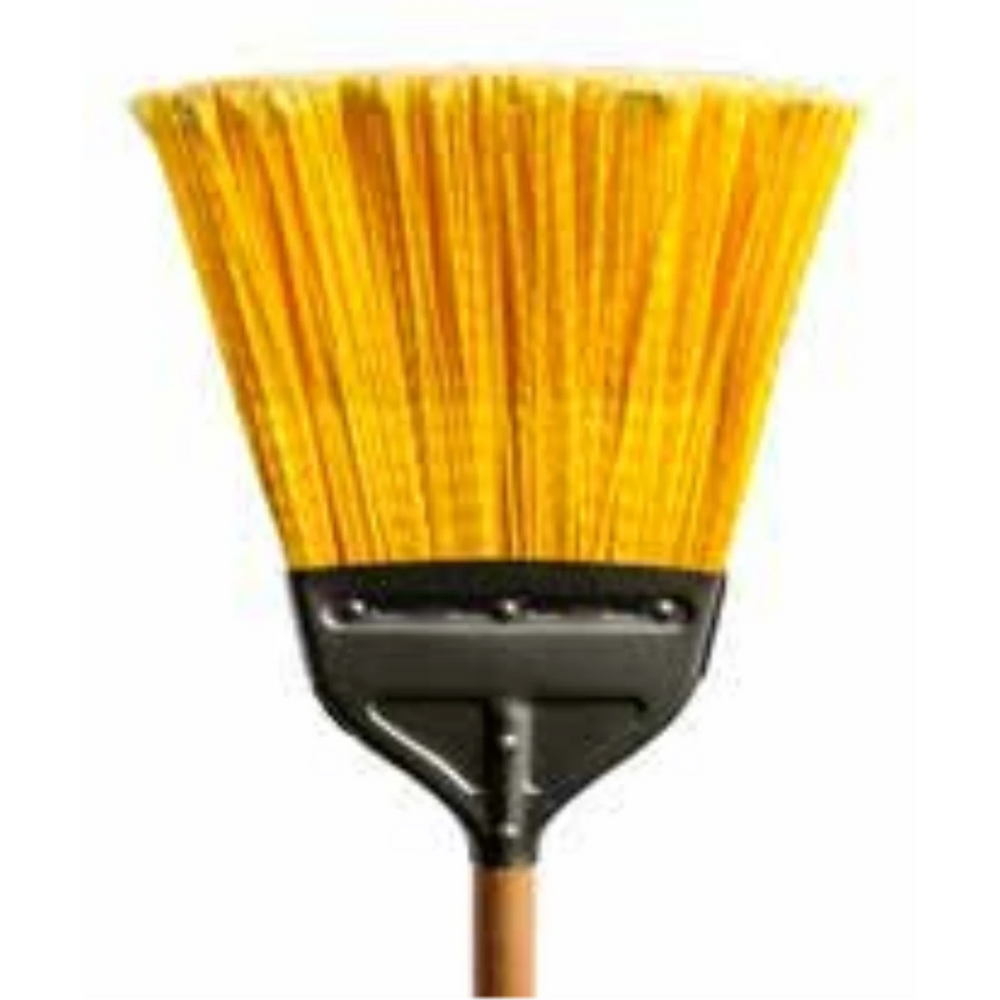 Ind Broom w/48" handle Stiff Flagged fibers