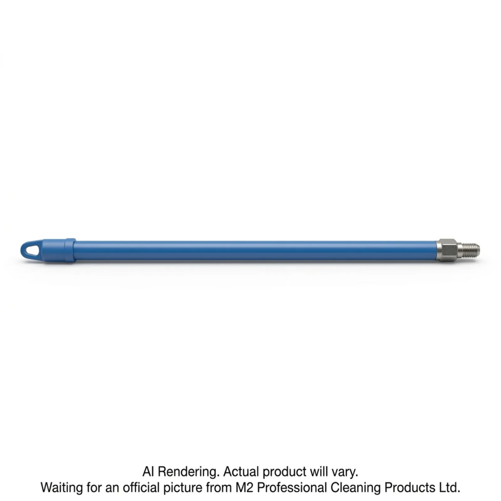 Blue Metal handle w/Hex threaded tip and hanger cap 1"x48" Heavy Duty