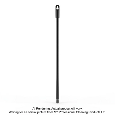 M2 Professional Black Metal Handle with Threaded Tip and Hanger Cap 7/8" x 48" Heavy Duty (FH-M348-BK)