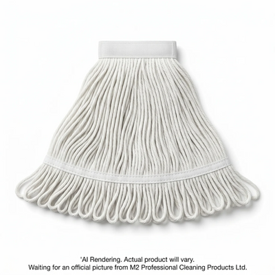 M2 Professional Dura-Pro Loop-End Wet Mop 24oz White (MW-VEL24-NB-WH-CA)