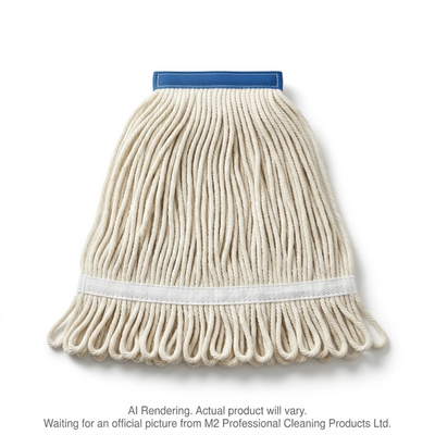 M2 Professional Dura-Pro Loop-End Wet Mop - White (MW-VEL20-NB-WH-CA)