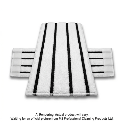 MicroStrip Velcro Flat Mop MicroFiber Pad 45cm/18" white/w/Black scrubber strip