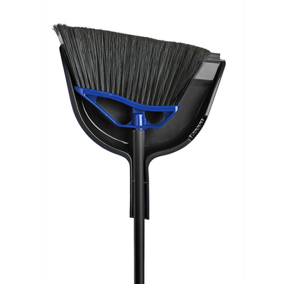 12" Mars Angle Broom Blue/Black w/48" Handle & w/13"Clip On Dust pan