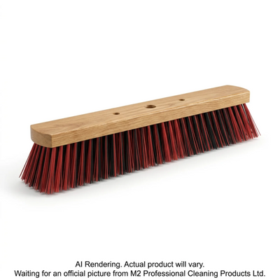 M2 Professional 24" Bulldog Medium/Stiff Red Non-Flagged Push Broom Head (PB-BD701-RB24)