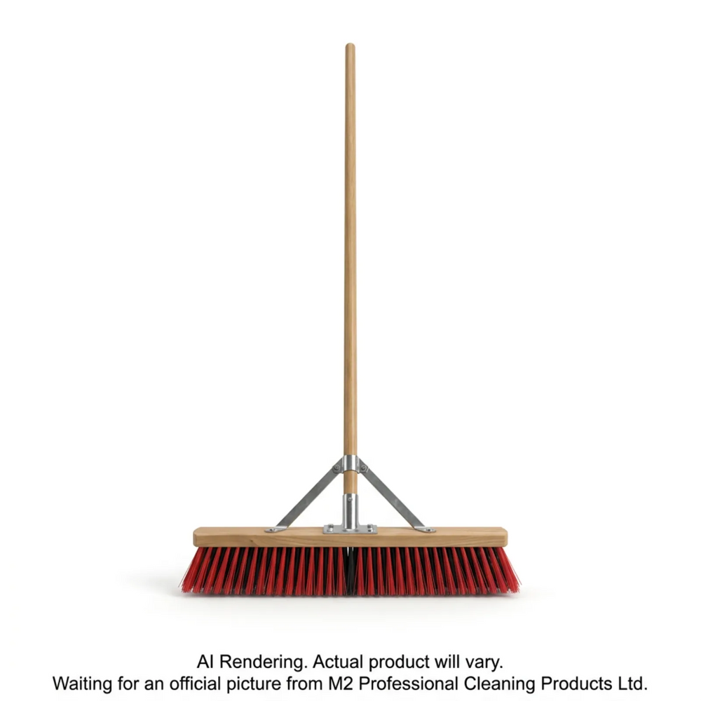 36” Ryno Medium Flagged Red/Black PVC fill,/w brace, & tapered handle Assembled