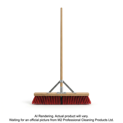 36” Ryno Medium Flagged Red/Black PVC fill,/w brace, & tapered handle Assembled