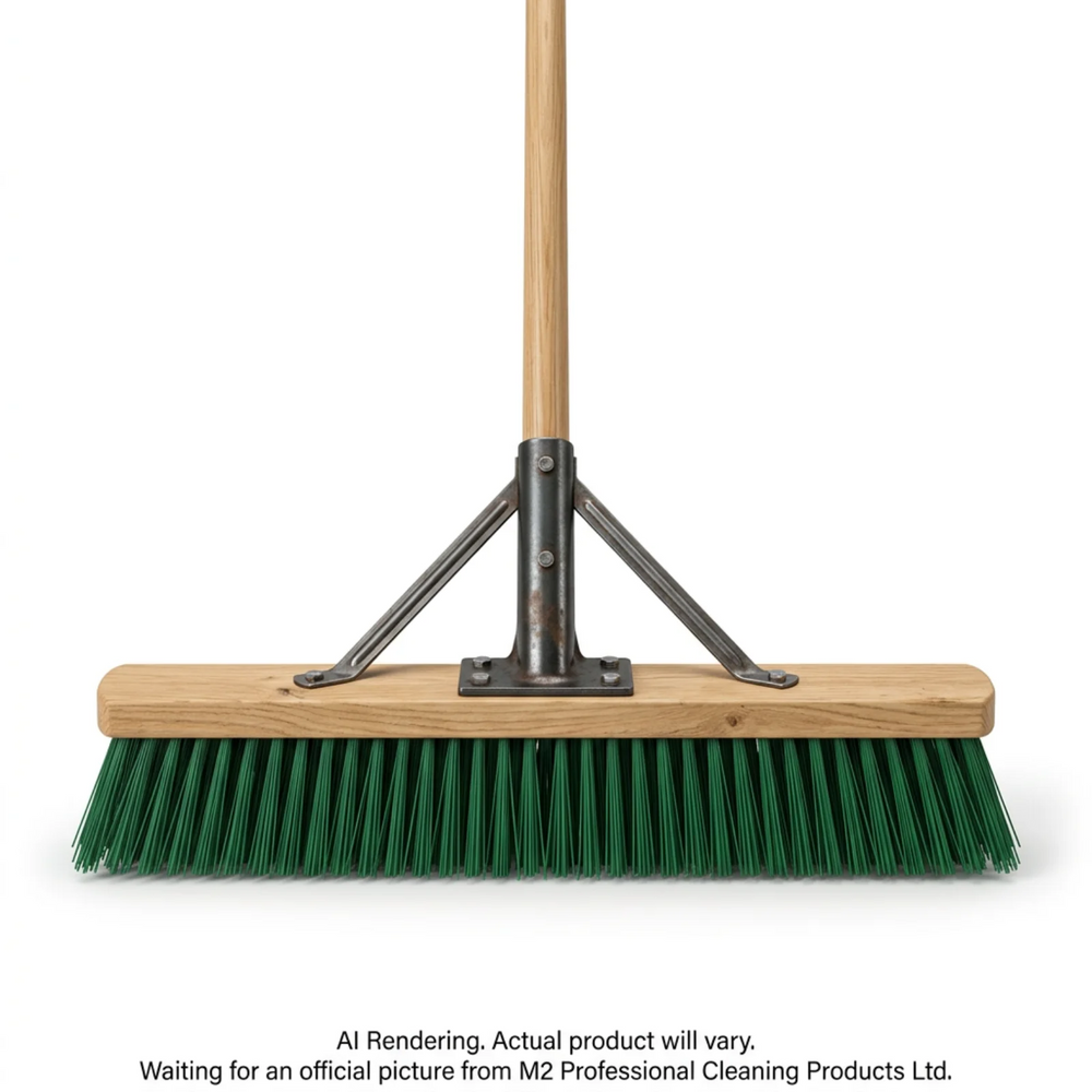 36”/90 cm BullDog Stiff Sweep Push Broom - Green - Assembled