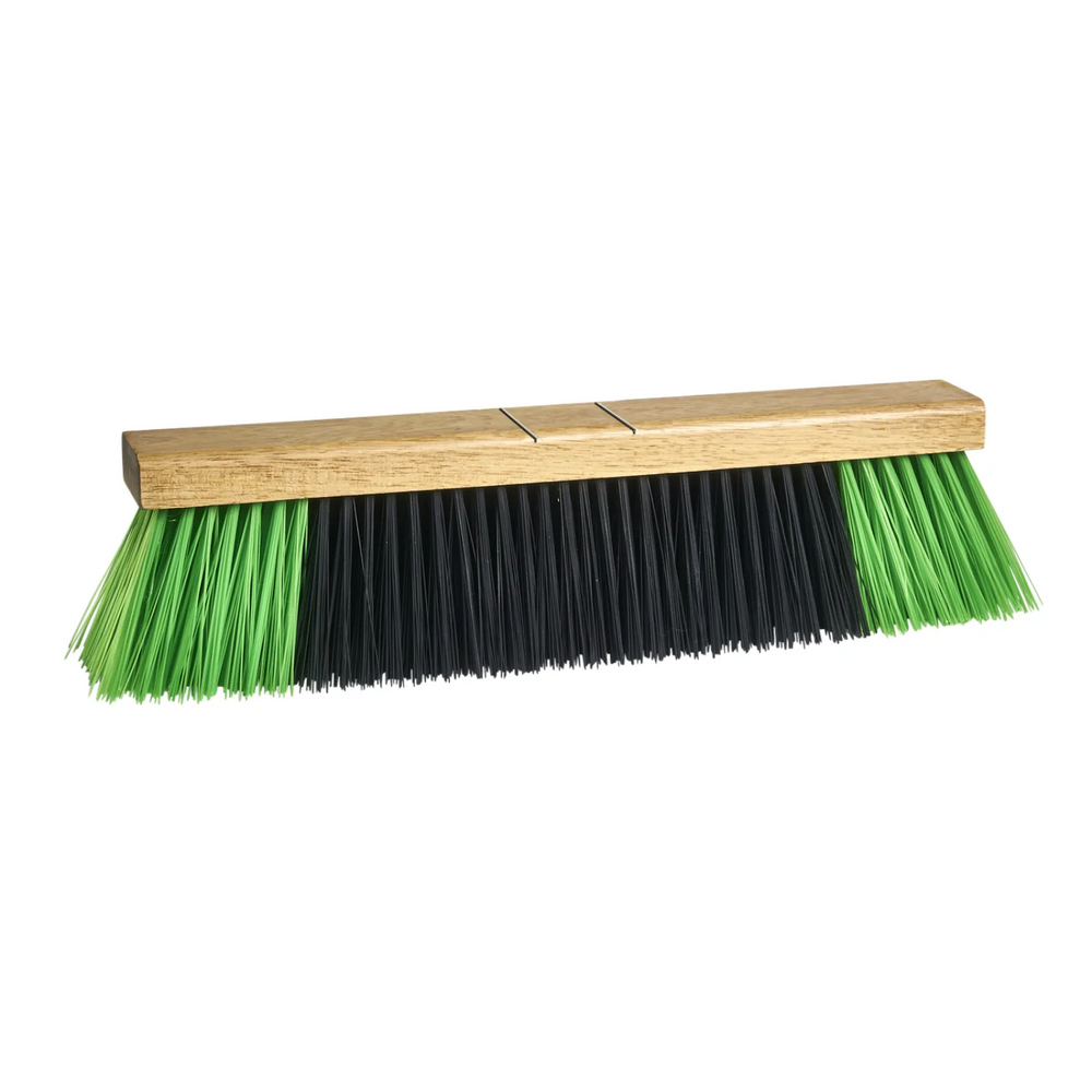 18” Ryno Green/Black PVC Stiff Fibre fill,/w brace,& tapered handle Shipped un-assembled in one box