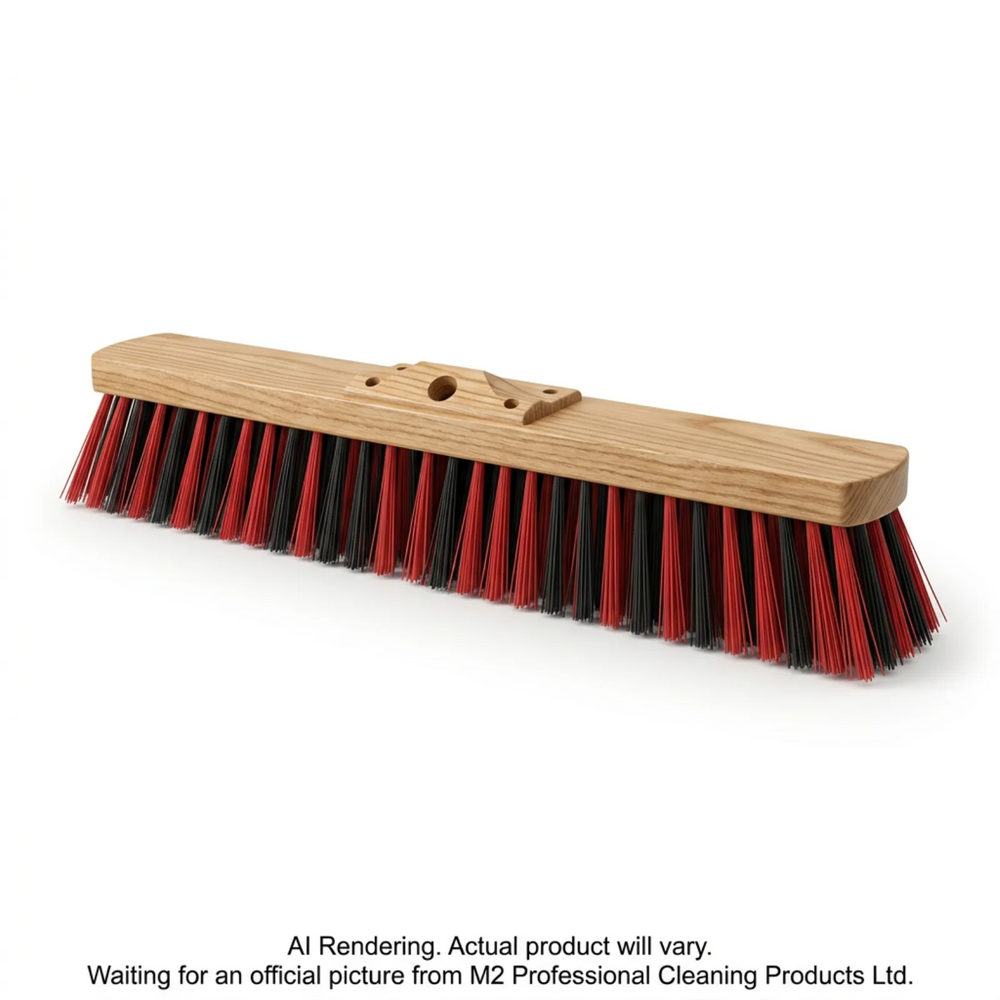 36”/90 cm Bulldog Med/Stiff Push Broom Head-Red Non- Flagged