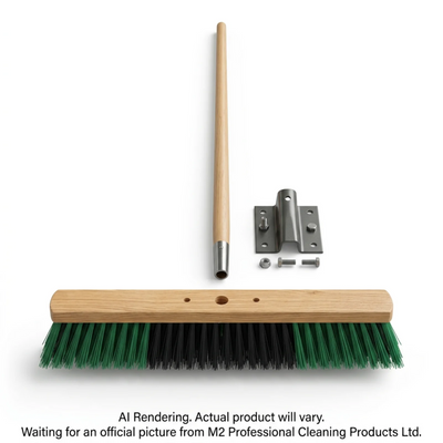 M2 Professional 24" Ryno Green/Black Stiff Fibre Fill Push Broom Unassembled (PB-700-GB24-UNA)