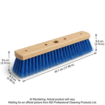 M2 Professional 18 Blue Flagged Tip Fine Sweep Push Broom (PB-BT18)