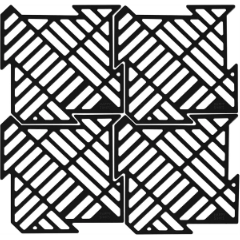 Puzzle sink mat (4pcs/pack), black silicone