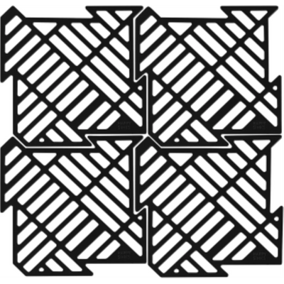 Happy Sinks Puzzle Sink Mat Black Silicone (EB-HS-032)