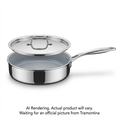 Tramontina 2.9 Qt Covered Deep Saute - Stainless Steel Tri-Ply Clad Natural Bos (98051/003DS)