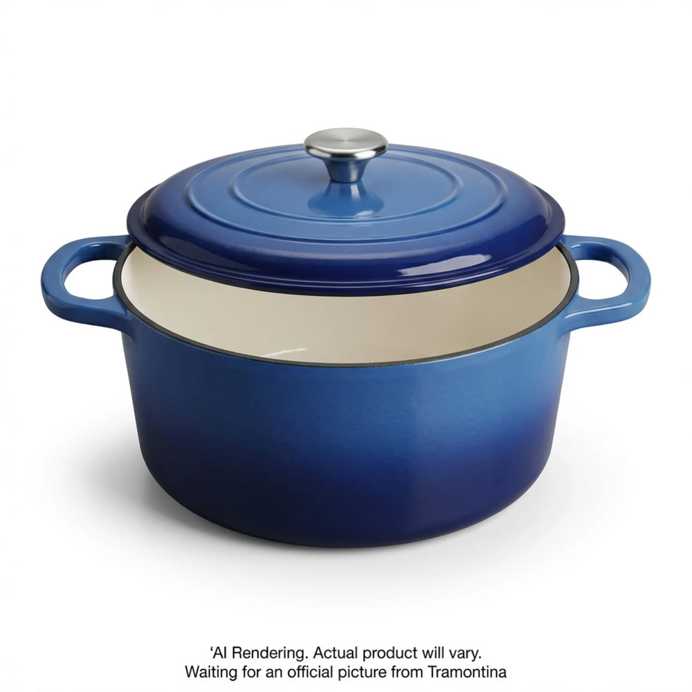 Tramontina Bestow 5.5 Quart Enameled Cast Iron Covered Round Dutch, Gradated Cobalt