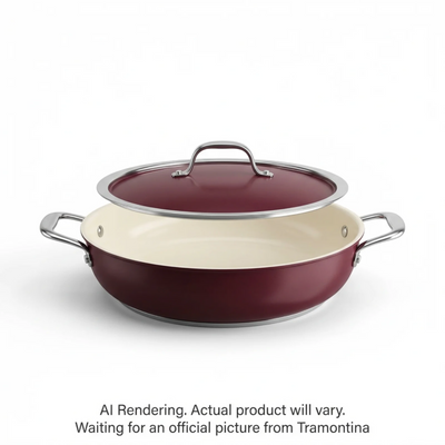 Tramontina Fiora 4.25 Quart Multipurpose Ceramic Nonstick Pan, Merlot (80110/142DS)
