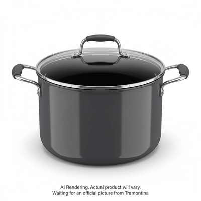Tramontina 8 Qt Covered Stock Pot - Spice - Extra Nonslip - Chrome (80106/713CA)