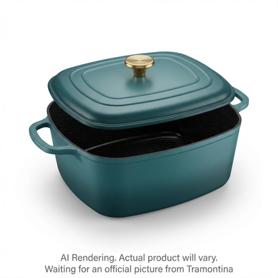 Tramontina Prisma 7 Quart Enameled Cast Iron Dutch Oven, Satin Teal (80131/109DS)