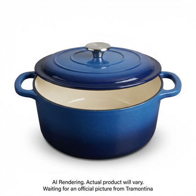 Tramontina Bestow 5.5 Quart Enameled Cast Iron Covered Round Dutch Oven, Dark Blue (80131/038DS)